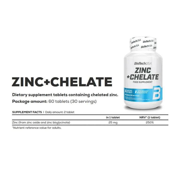 Biotech USA Zinc+Chelate / 60 tablets