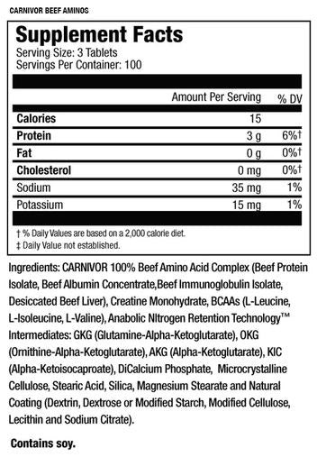 Musclemeds Carnivor Beef Aminos / 300 tablets