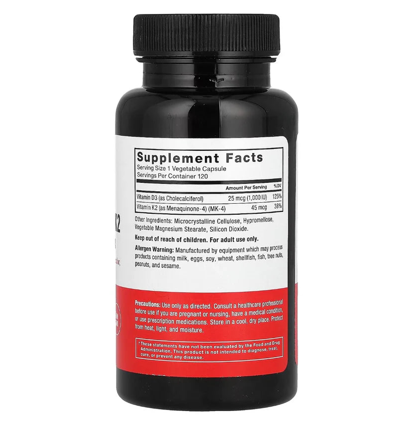 Force Factor Vitamin D3 & K2 / 120 capsules