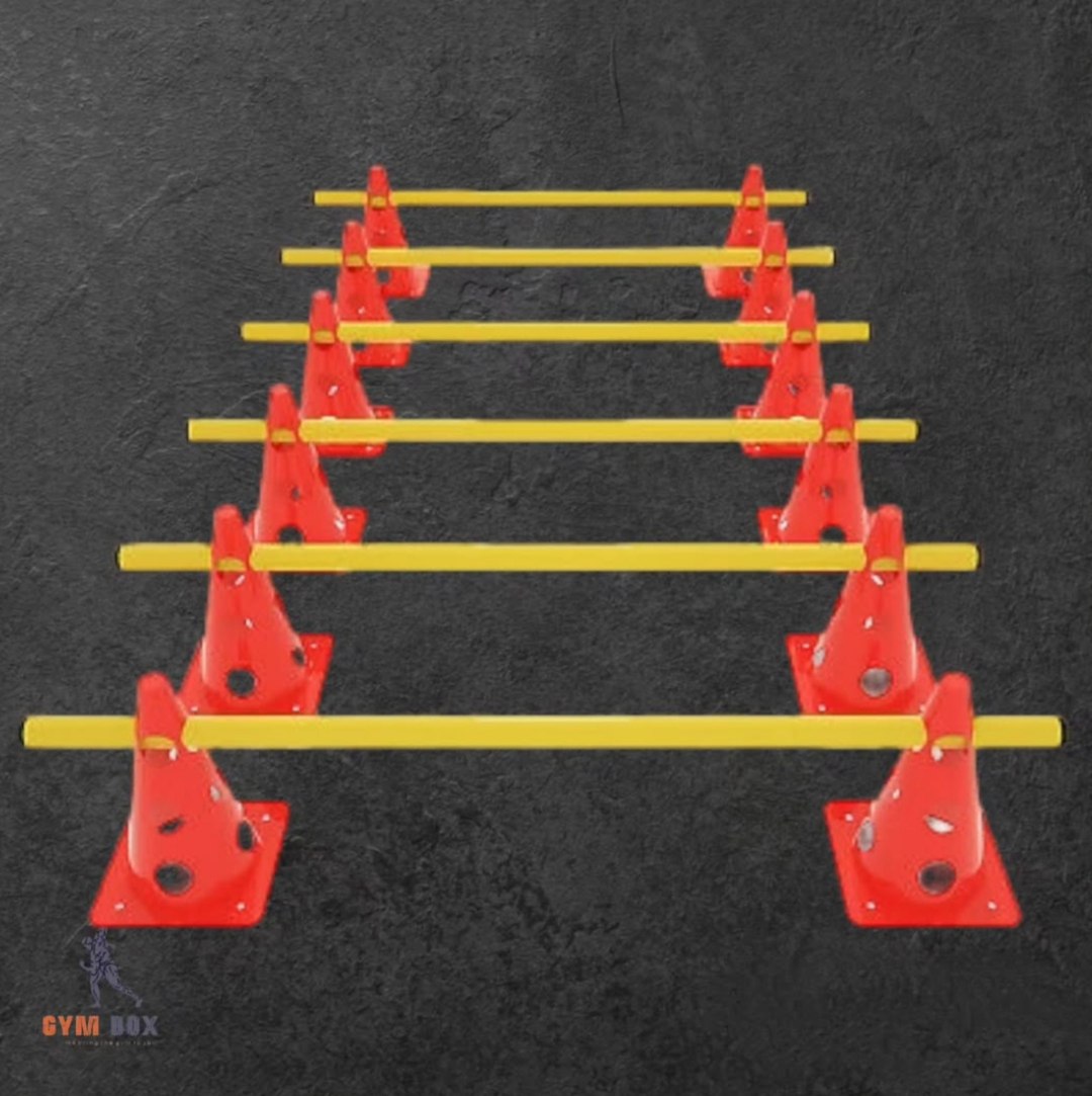 Adjustable hurdle cones set