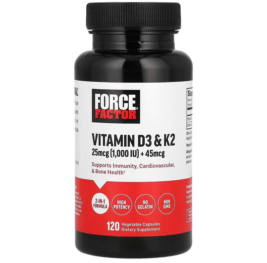 Force Factor Vitamin D3 & K2 / 120 capsules